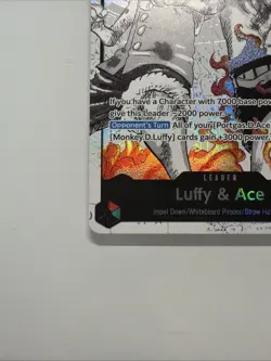 One Piece ST30-001 Luffy Ace Parallel L-P Leader Black White Textured Star - Image 5