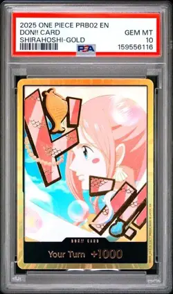 2025 ONE PIECE PRB02-PREMIUM BOOSTER SHIRAHOSHI-GOLD DON!! CARD PSA 10 - Image 1