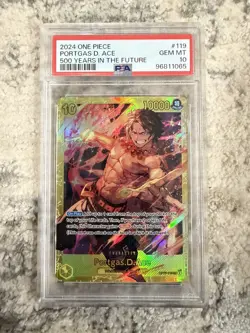 2024 ONE PIECE 500 YEARS IN THE FUTURE #119 PORTGAS.D.ACE SECRET RARE PSA 10 - Image 1