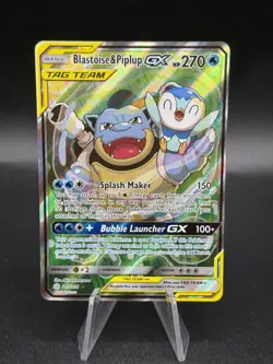 The Pokemon Company Blastoise & Piplup GX 215/236 TAG TEAM Alt NM HM3 - Image 1