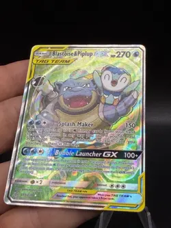 The Pokemon Company Blastoise & Piplup GX 215/236 TAG TEAM Alt NM HM3 - Image 2