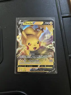 Pikachu V 043/185 Pikachu Stamp Deck Variant Vivid Voltage Pokemon TCG Full Art - Image 1