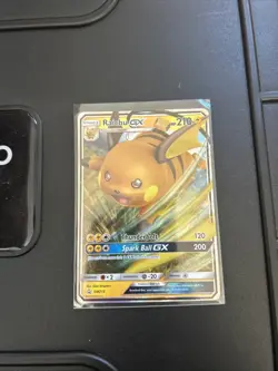 Pokemon Card Raichu GX SM213 Black Star Promo Sun Moon Hidden Fates Tin LP - Image 1