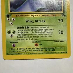 Pokemon TCG Jungle Zubat 57/62 & Golbat 34/62 Fossil 1st Edition English - Image 5