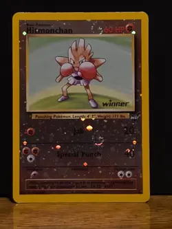 Pokemon TCG Hitmonchan #2 Best Of Game Promo Winner Stamp 2002 DOUBLE SWIRL 🌀 - Image 1