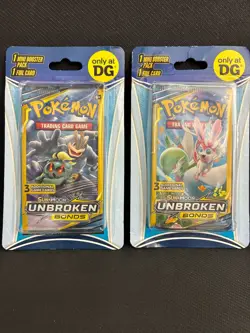 (2) POKEMON SUN & MOON UNBROKEN BONDS MINI BOOSTER PACK + FOIL CARD SEALED! DG - Image 1
