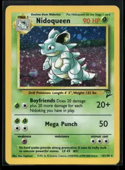 Nidoqueen 12/130 Holo Base Set 2 LP Pokemon - Image 1