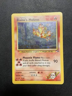 Blaine's Moltres Holo Rare Gym Heroes 2000 Pokemon Card TCG 1/132 - Image 1