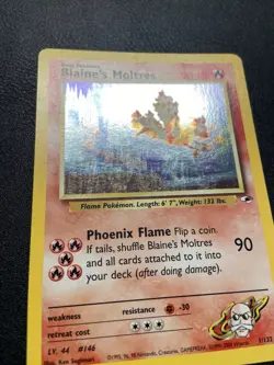 Blaine's Moltres Holo Rare Gym Heroes 2000 Pokemon Card TCG 1/132 - Image 2