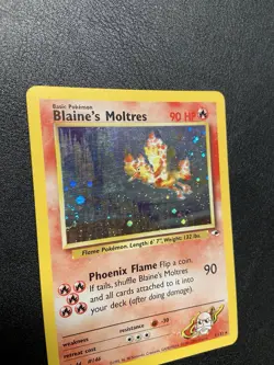 Blaine's Moltres Holo Rare Gym Heroes 2000 Pokemon Card TCG 1/132 - Image 3