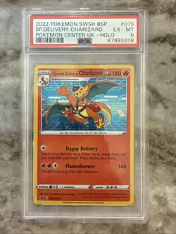 Pokemon TCG Special Delivery Charizard SWSH075 PSA 6 Pokemon Center UK - Image 1