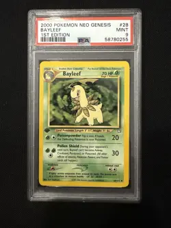 2000 Pokemon Neo Genesis 1st Edition #28 Bayleef 1st Edition PSA 9 - Image 1