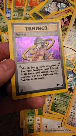 Pokemon TCG Sabrina 20/132 Holo Rare Unlimited Gym Heroes Vintage + 70 Cards - Image 5