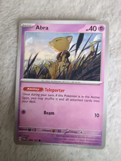 080/167 ABRA | COMMON | TWILIGHT MASQUERADE POKEMON CARD - Image 1