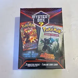 Pokemon Trading Card Game Mystery Box 3 Booster Packs + Online Code Card English - Image 1