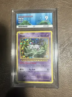 ACE 9 MINT Mew 53/108 Holo Rare XY Evolutions 2016 English Pokemon TCG Card - Image 1