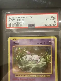 2016 Pokemon XY Mew Holo Evolutions 53/108 PSA 6 - Image 3
