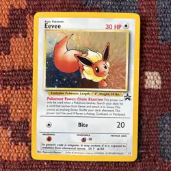 2000 Black Star Promo Pokemon League Holo Eevee #11 NM Vintage Pokemon WOTC TCG - Image 2