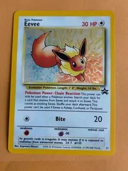 Eevee 11 Holo Promo Black Star Pokemon Card with Swirl Excellent Condition (6) - Image 1