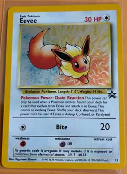 Eevee 11 Holo Promo Black Star Pokemon Card with Swirl Excellent Condition (6) - Image 2