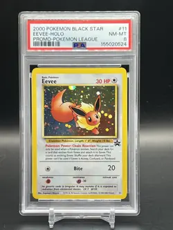 2000 Pokemon Promo Black Star #11 Eevee-Holo Promo Pokemon League PSA 8 - Image 1