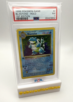 Pokemon Blastoise Base Set Shadowless 1st Edition Holo Rare #2 PSA 7 - Image 3