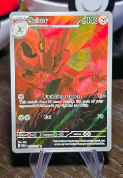 Pokemon TCG Scizor 205/197 SV03: Obsidian Flames IR Holo Illustration Rare NM - Image 1