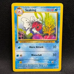 Pokemon TCG Seaking 1st Edition Jungle 46/64, Regular Card 1999 Wizards Base - Image 1