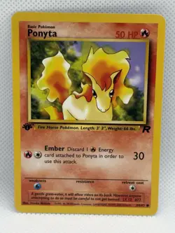 Ponyta 1ST EDITION Team Rocket Set 64/82 Common Pokemon Card NEAR MINT 2000 - Image 1