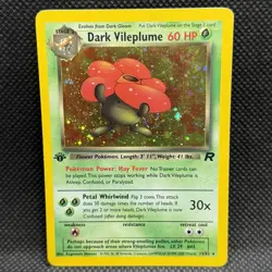 1st Edition HOLO Dark Vileplume- Vintage Pokemon Card Team Rocket 13/82 LP WOTC - Image 1