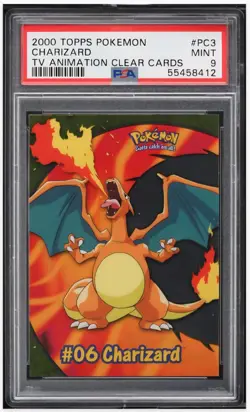 2000 😺 PSA 9 Charizard Topps TV Animation, PC3 Clear Card Pokemon - Image 1