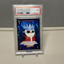 PSA 9 Vibes TCG X PSA Prosperous Penguin SDCC 2025 Exclusive Promo Card - Image 1