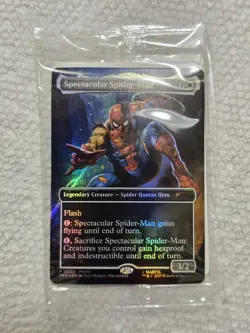 Marvel Legends Magic The Gathering Spider-Man Battle Damaged CARD ONLY - Image 1