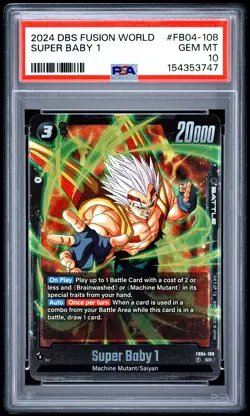 2024 DRAGON BALL SUPER CARD GAME FUSION WORLD ULTRA LIMIT SUPER BABY 1 PSA 10 - Image 1