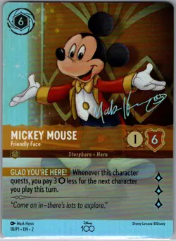 Mickey Mouse - Friendly Face (Alternate Art) 18/P1 Foil Disney100 Promos - NM - Image 1