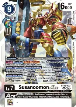 Digimon TCG - [BT18-19-BT18-102 SEC Secret Rare NM] Susanoomon ACE - Image 1