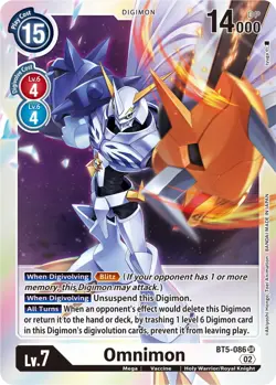 Digimon TCG - [RB-01-BT5-086 SR Super Rare NM] Omnimon (Resurgence Booster Re... - Image 1