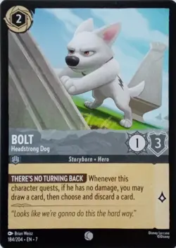 184/204 BOLT HEADSTRONG DOG EN7 COMMON DISNEY LORCANA CARD - Image 1