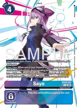 Digimon TCG - [BT-22-BT22-102 SEC Secret Rare NM] Sayo - Image 1