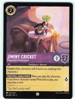 Jiminy Cricket - Pinocchio's Conscience 44/204 Rise of the Floodborn Lorcana NM - Image 1