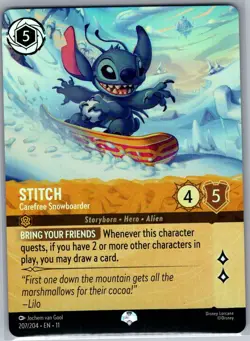 Stitch - Carefree Snowboarder (Epic) 207/204 Foil Winterspell - Lorcana - NM - Image 1