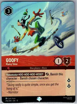 Goofy - Klutzy Skier (Epic) 216/204 Foil Winterspell - Lorcana - NM - Image 1
