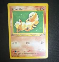 MINTY growlithe 68/105 Pokemon TCG 1st Edition Neo Destiny NM Vintage 2002 Card - Image 1
