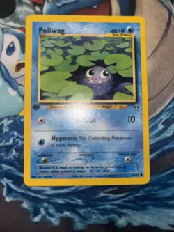 Pokemon Poliwag Card 62/75 Neo Discovery First Edition NM Condition - Image 1