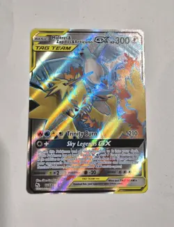 Pokemon TCG Moltres Zapdos Articuno GX Full Art Holo Card 66/68 Hidden Fates NM - Image 1