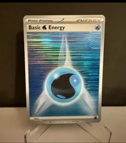 2025 Pokemon TCG Basic Water Energy 019 Black Bolt White Flair Holo Card NM+ - Image 1