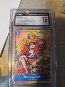 CGC 10 One Piece TCG Monkey D. Luffy 2nd Anniversary Stamped #P-043 Gem Mint - Image 1