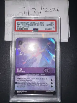 PSA 10 Disney Lorcana Elsa Spirit of Winter Enchanted #207 Mathew label ERROR! - Image 1