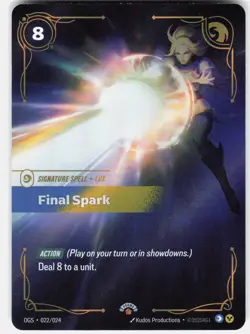 Final Spark Foil Promo Riftbound Organized Play Promotional Cards 022/024 NM - Image 1