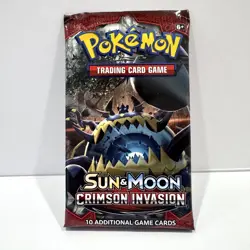 Sun & Moon Crimson Invasion Sealed Pokemon Card Booster Pack - Image 1